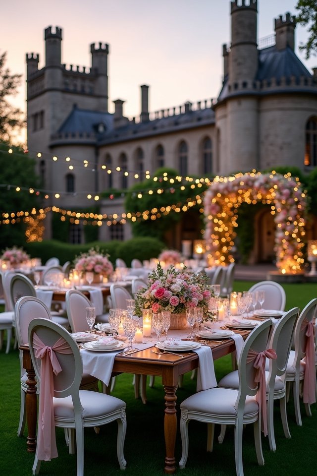 romantic castle wedding backdrop
