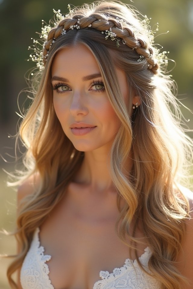 romantic chic halo braid