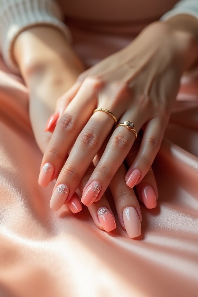 romantic coral peach ombre
