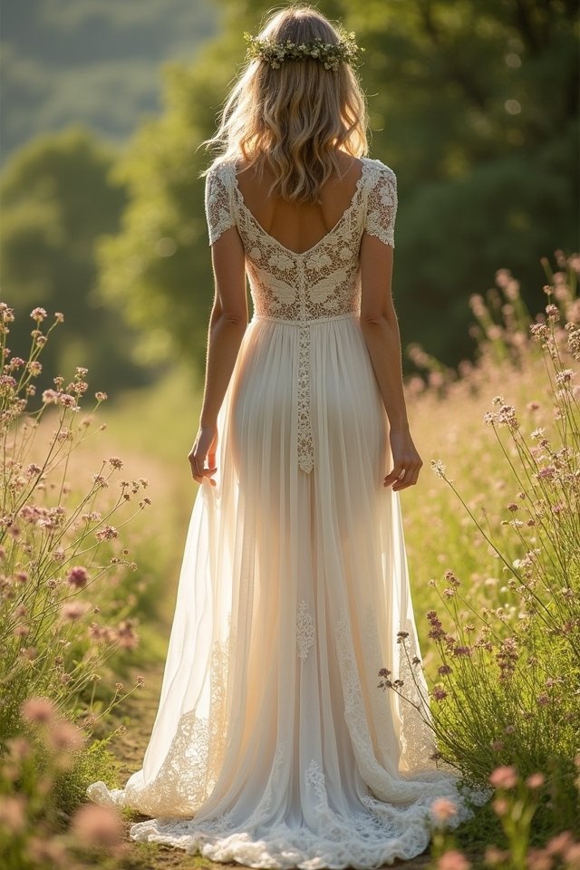 romantic crochet wedding dress