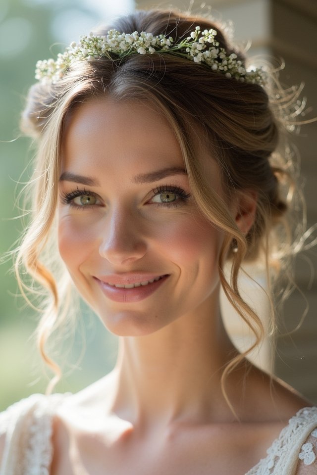 romantic curls with accessories