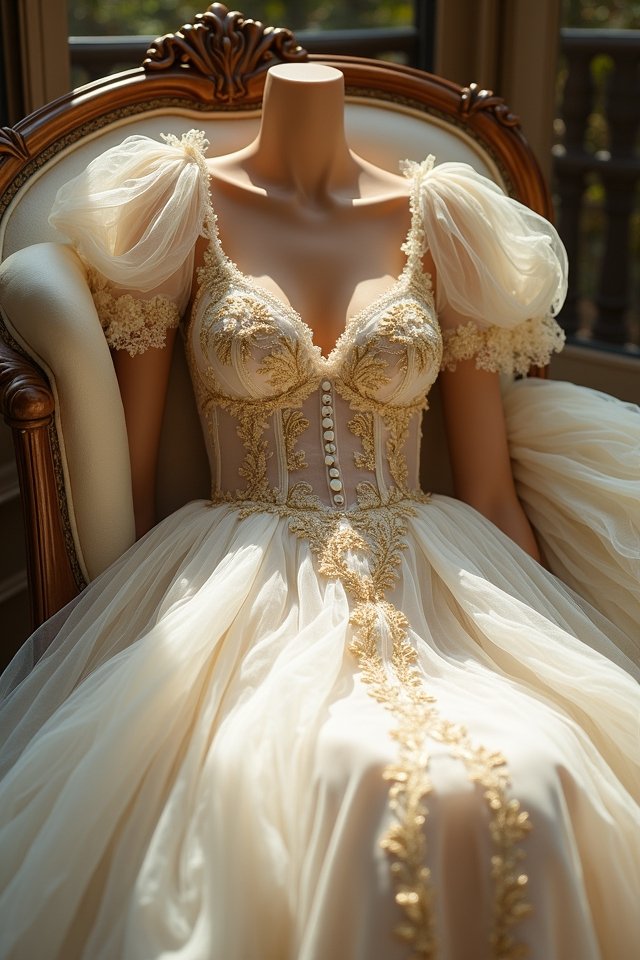romantic embroidered gown elegance