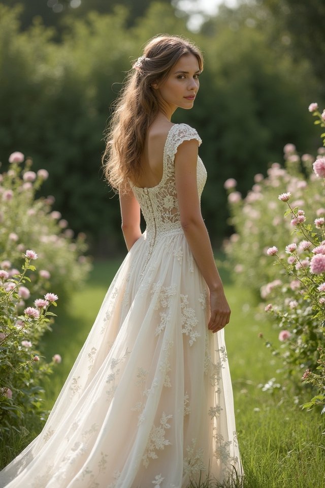 romantic embroidered wedding dress
