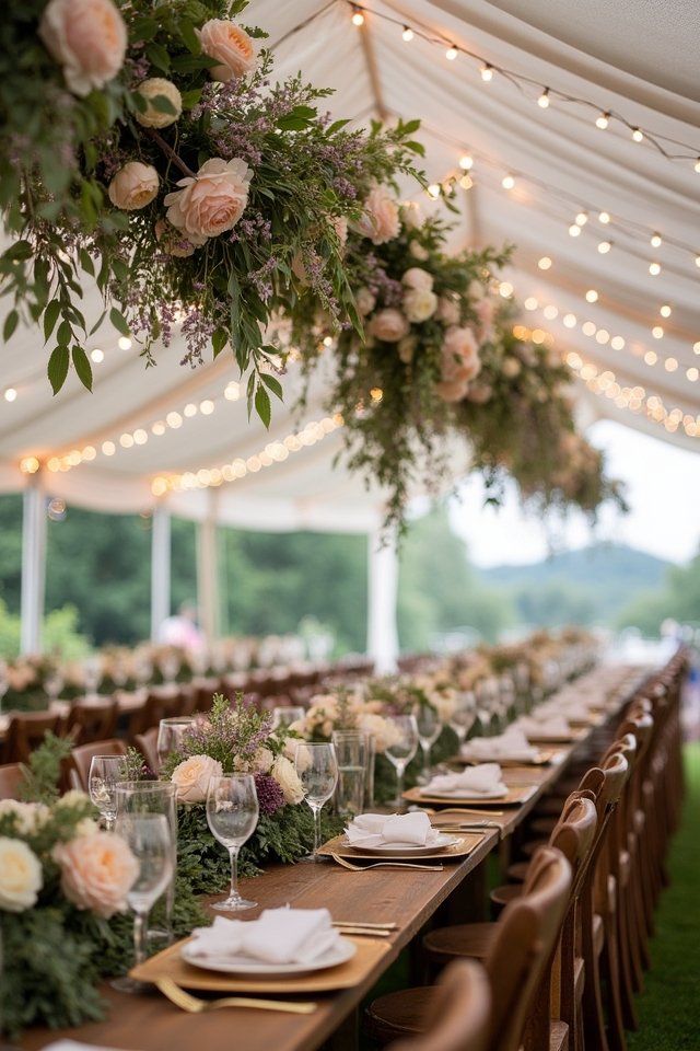 romantic floral arrangements outdoors