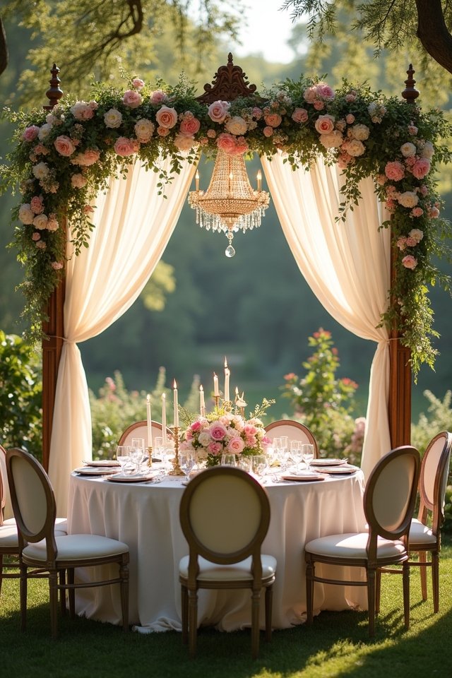 romantic floral garden setting