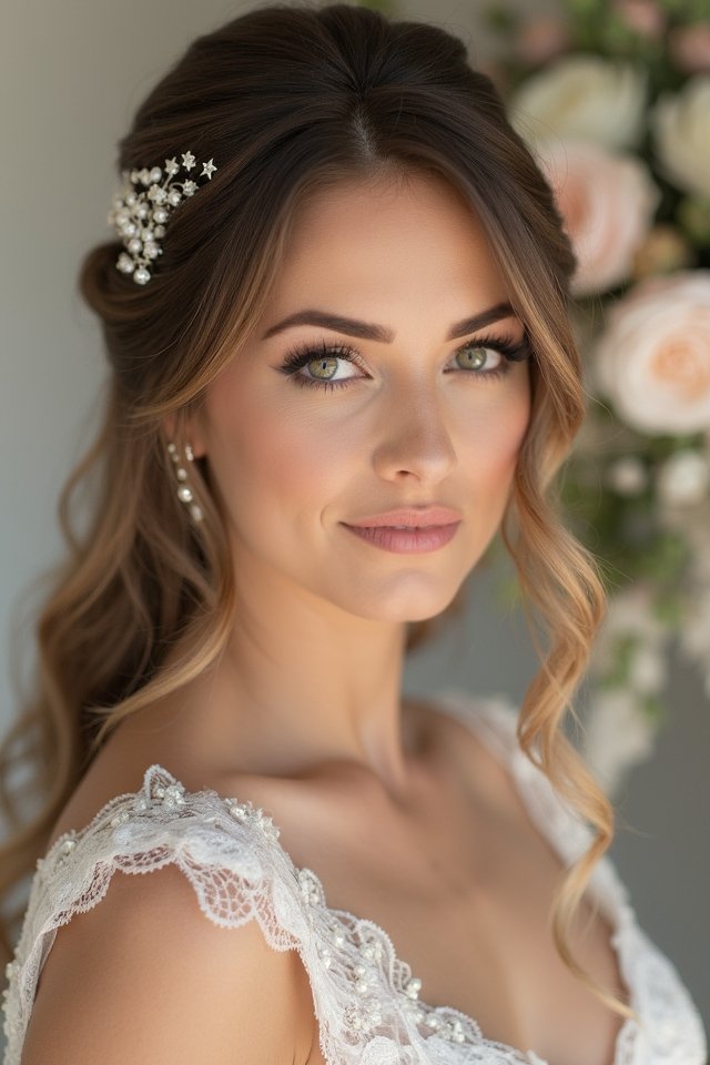 romantic hairstyle with accessories