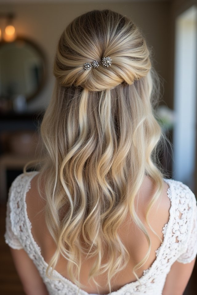 romantic half up hair twist