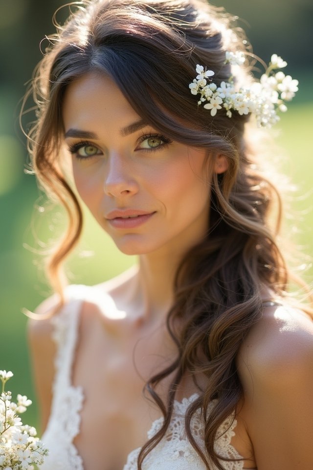 romantic half up hairstyle elegance