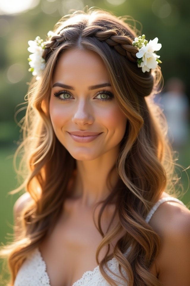 romantic half up hairstyle elegance