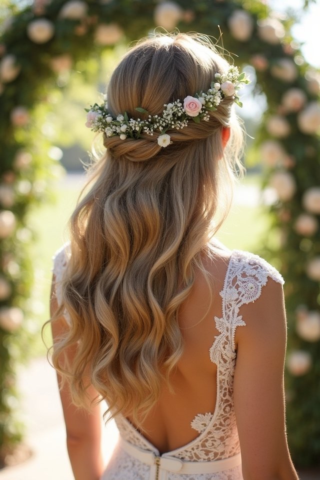 romantic half up hairstyle elegance