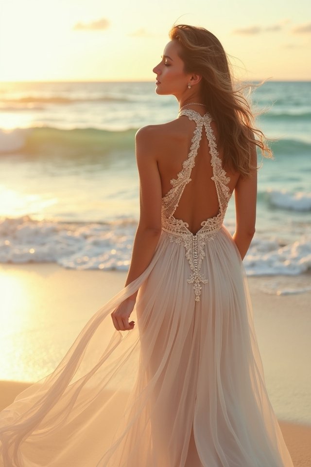 romantic halter wedding elegance