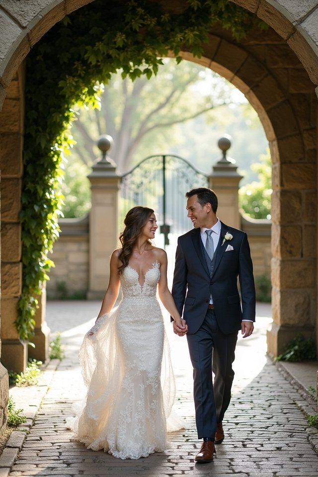 romantic historic wedding strolls
