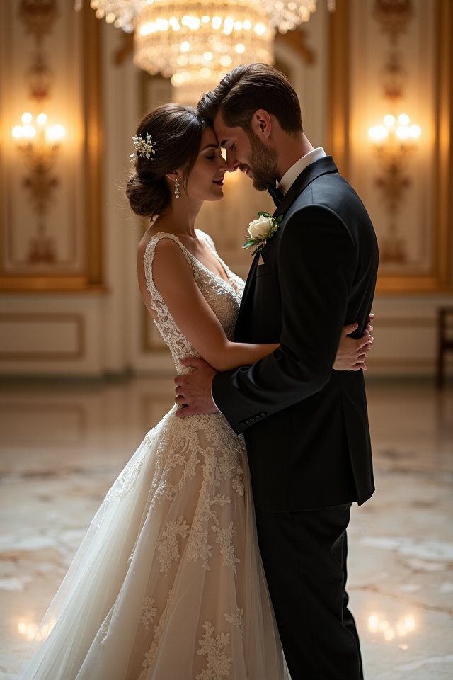 romantic indoor embrace moment