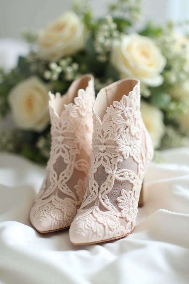 romantic lace ankle booties