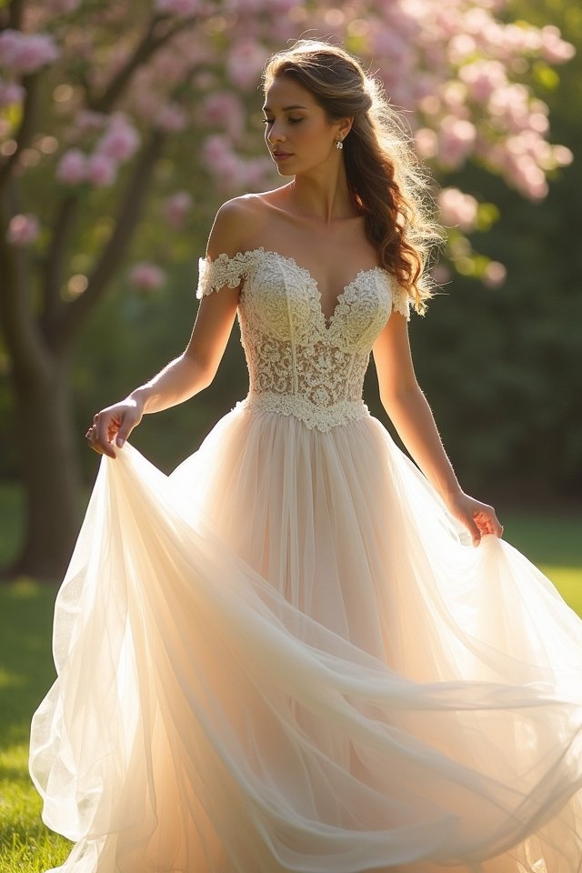 romantic lace ballgown elegance