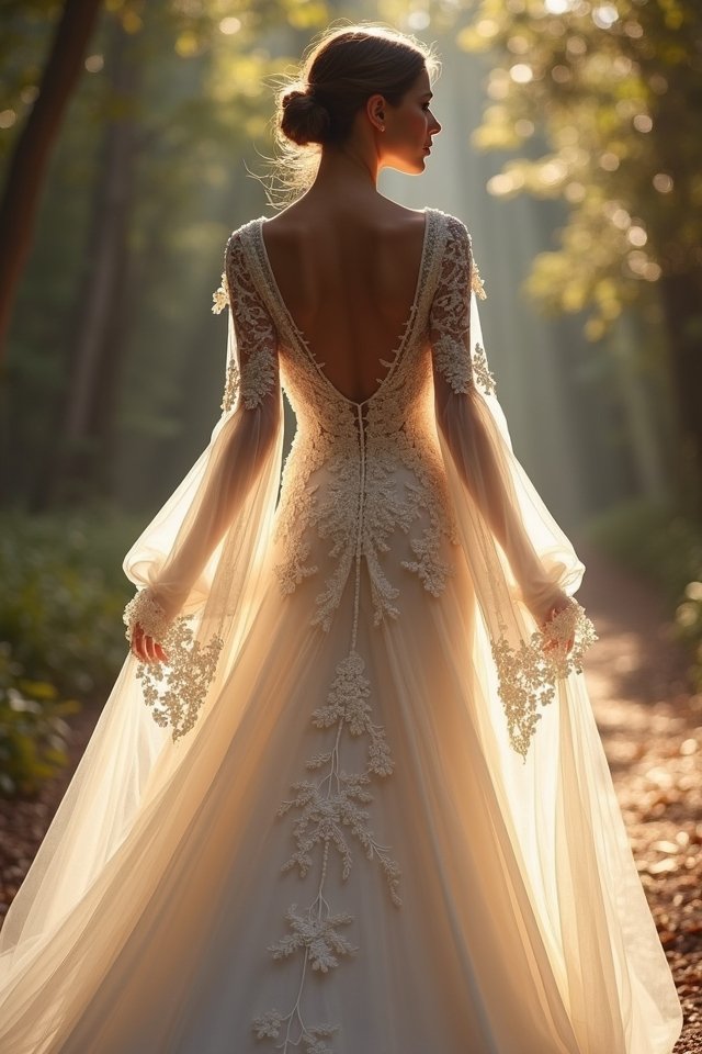 romantic lace cathedral gown
