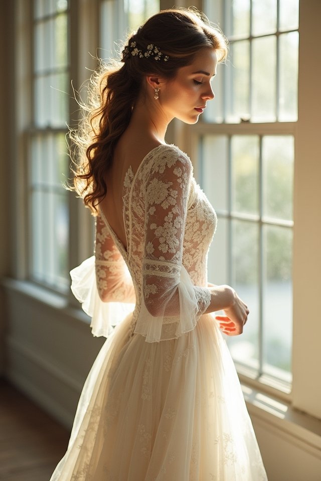 romantic lace mandolin gown