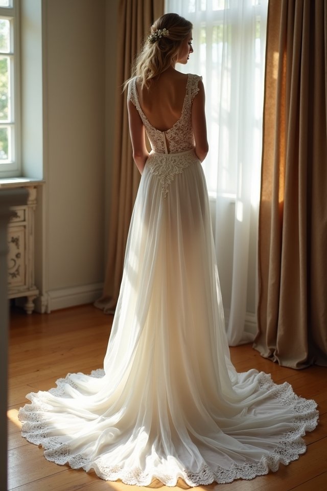 romantic lace wedding gown