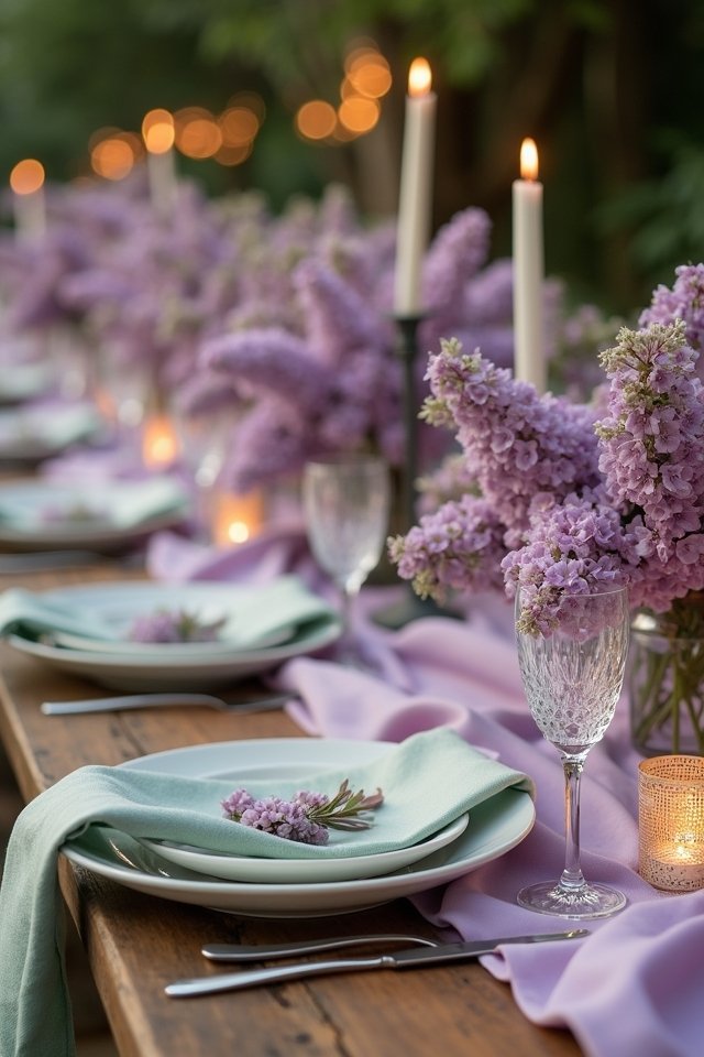 romantic lilac floral decorations