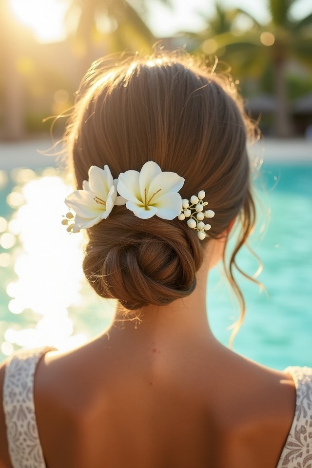 romantic low bun elegance