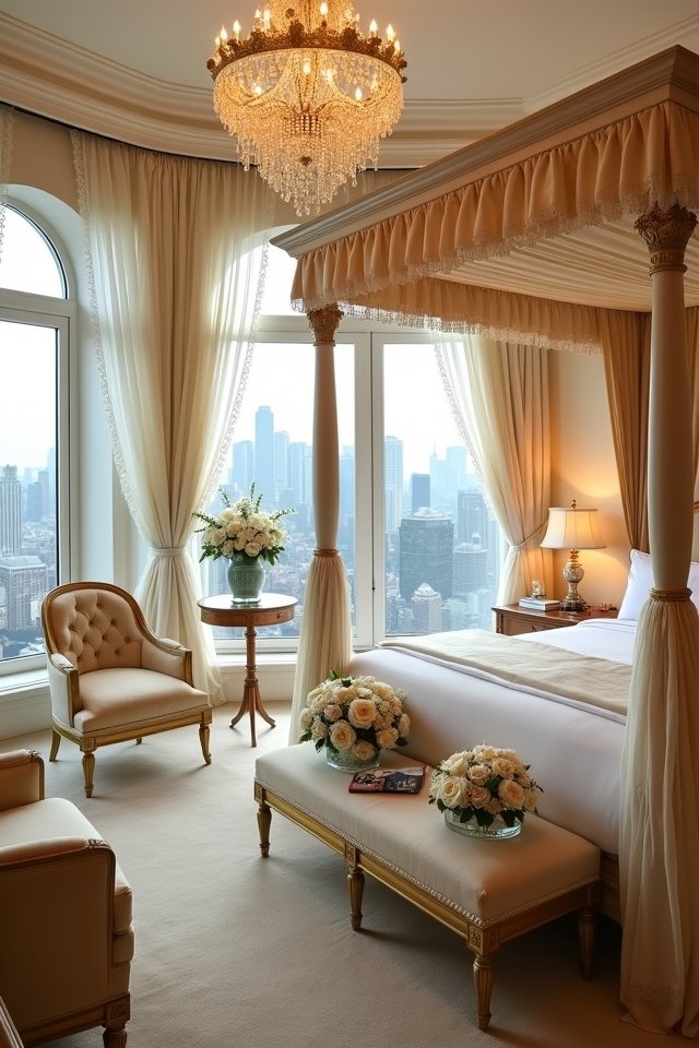 romantic luxurious hotel suite