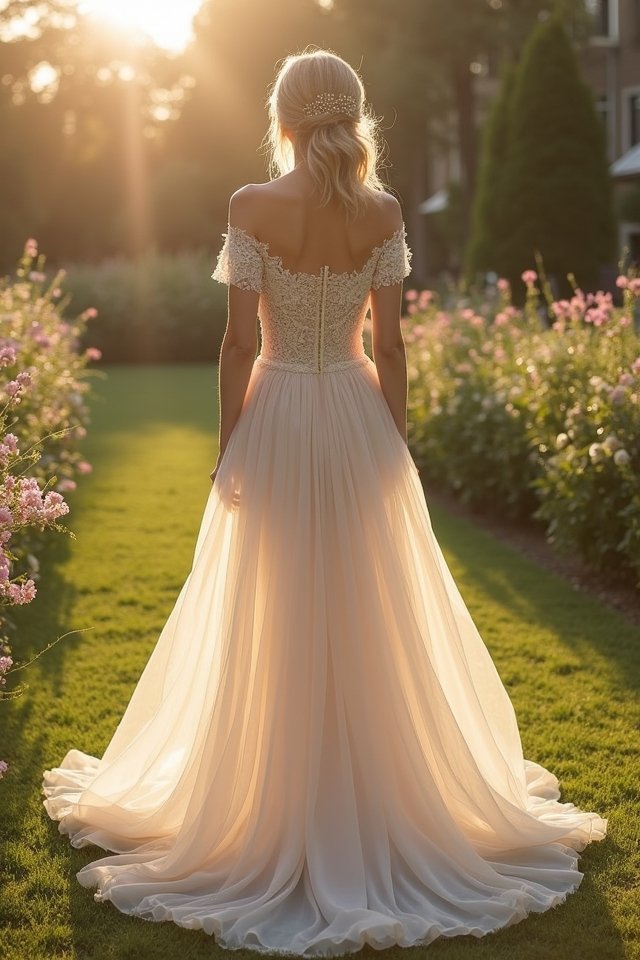romantic off shoulder elegance