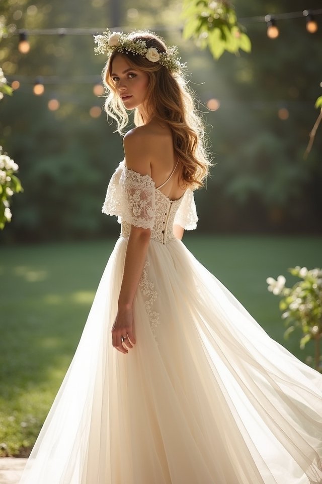 romantic off shoulder elegance