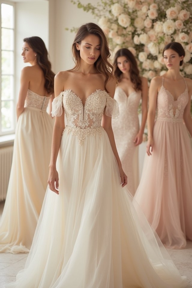 romantic off shoulder elegance