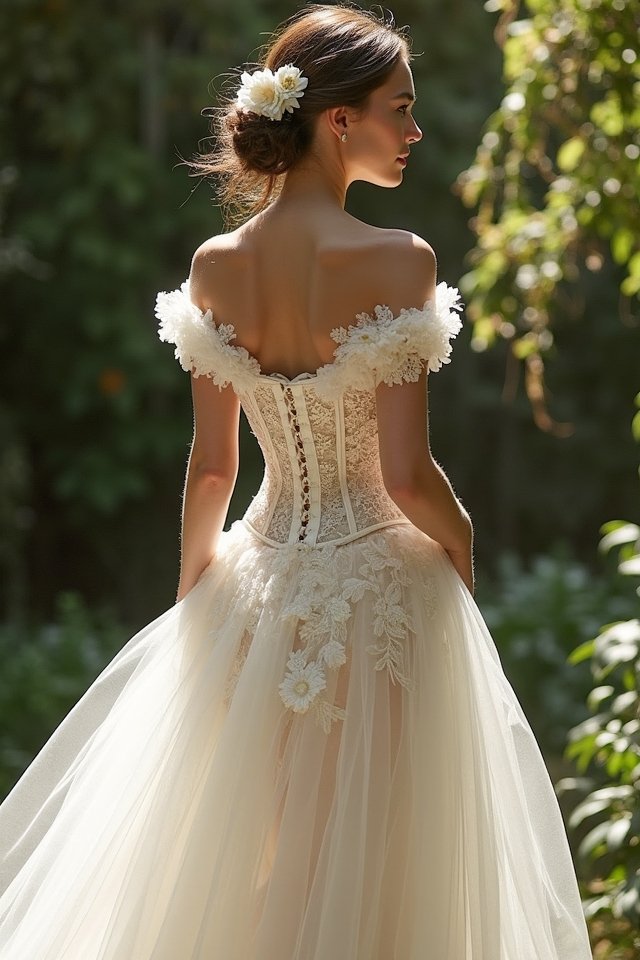romantic off shoulder elegance