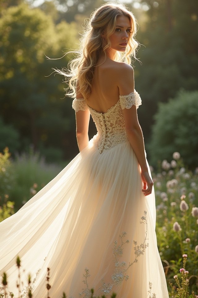 romantic off shoulder elegance