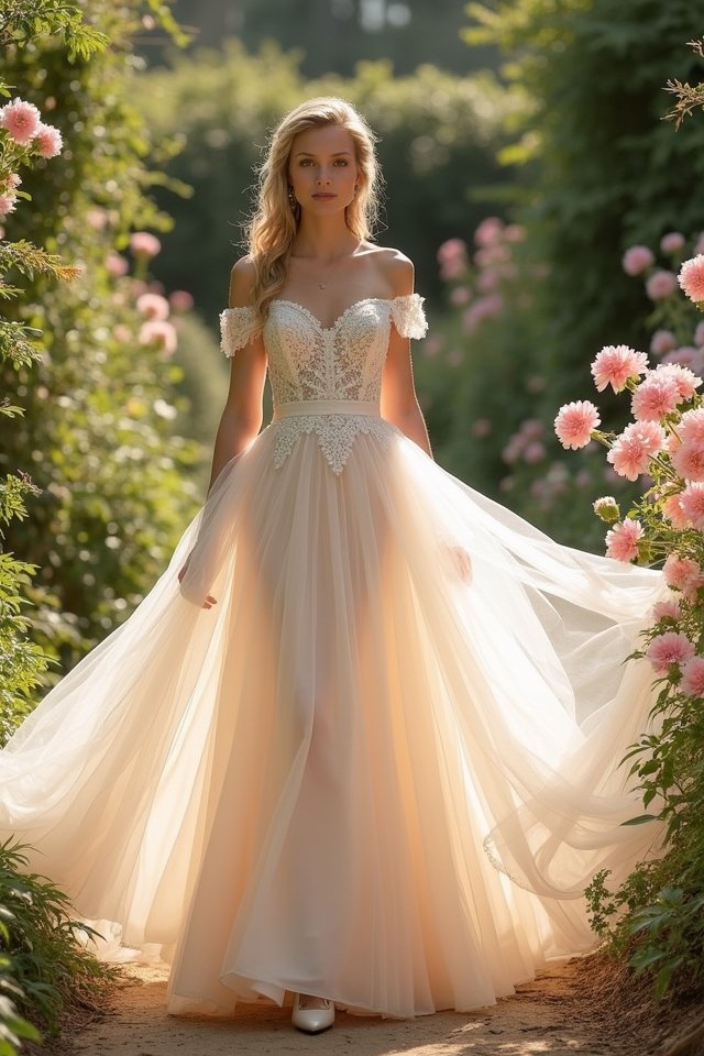 romantic off shoulder elegance