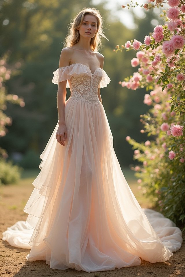 romantic off shoulder elegance
