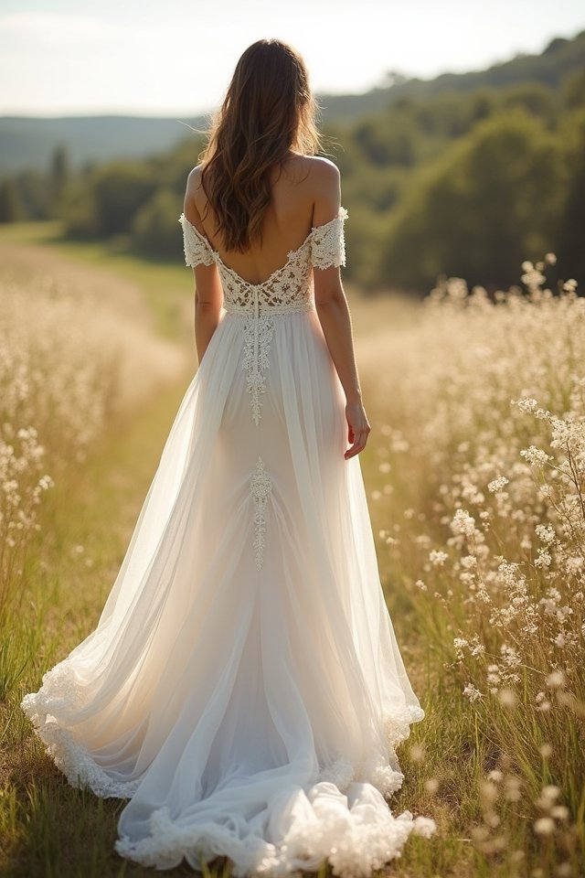 romantic off shoulder wedding gowns