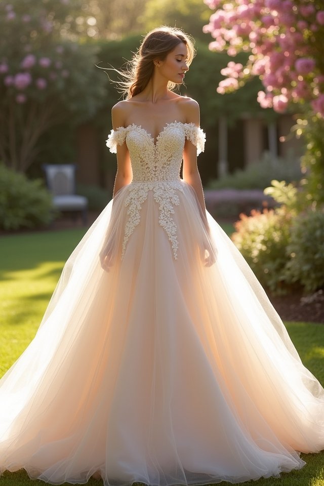 romantic off the shoulder elegance