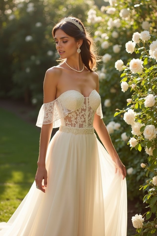 romantic off the shoulder elegance