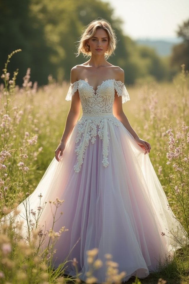 romantic off the shoulder elegance