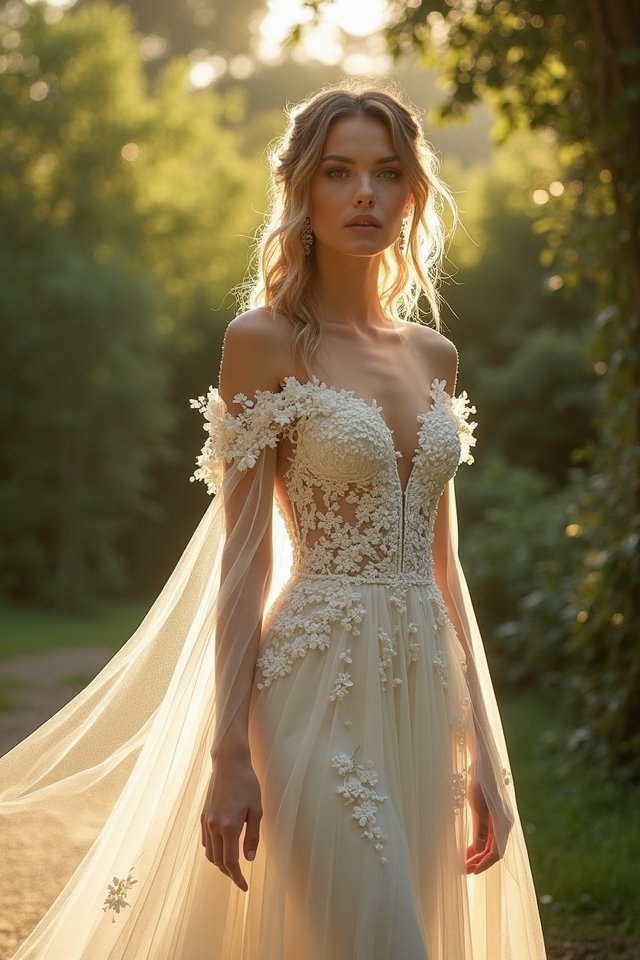 romantic off the shoulder elegance