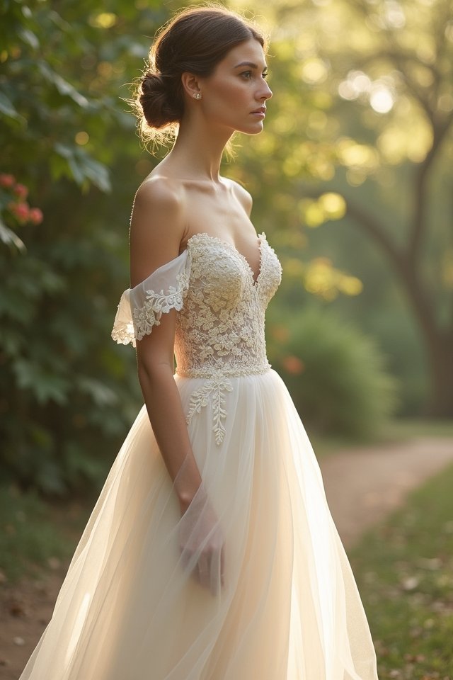 romantic off the shoulder elegance