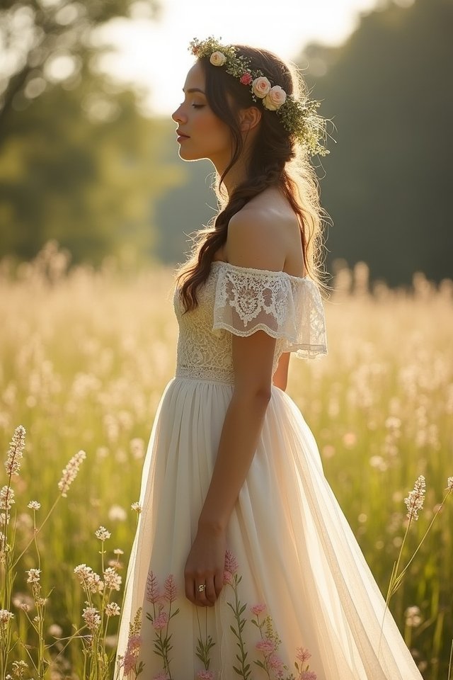 romantic off the shoulder elegance