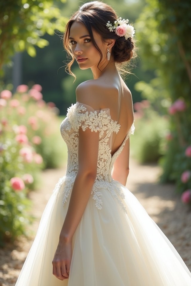 romantic off the shoulder elegance