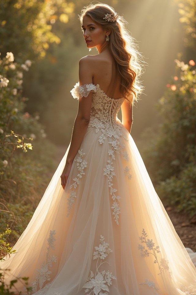 romantic off the shoulder elegance