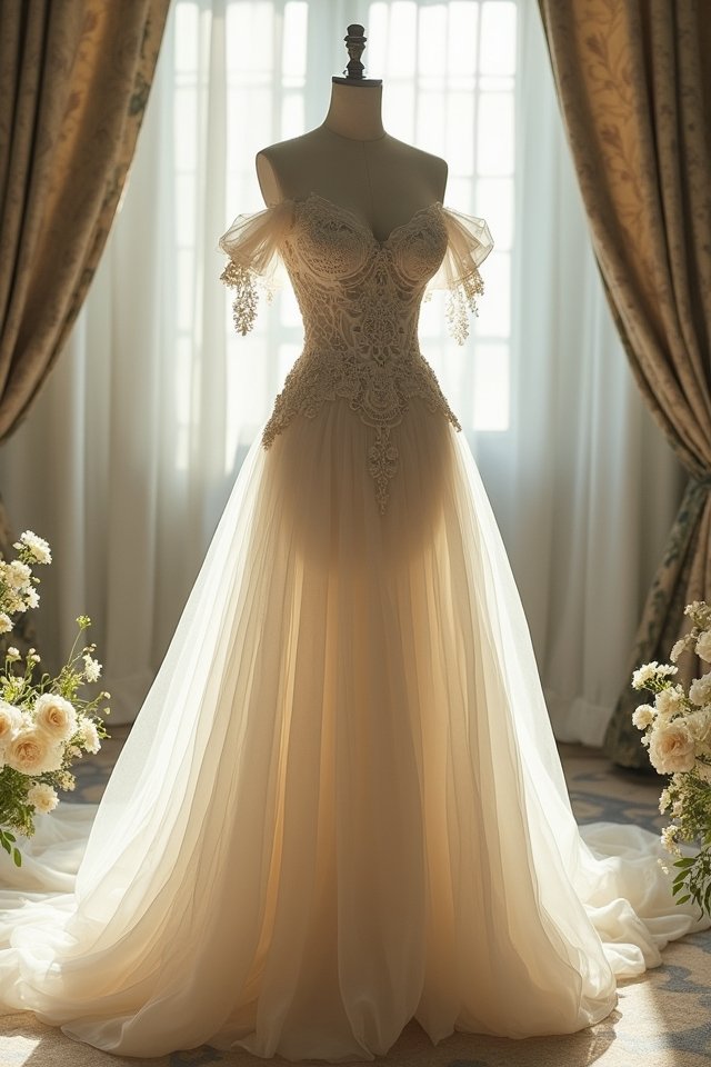 romantic off the shoulder elegance