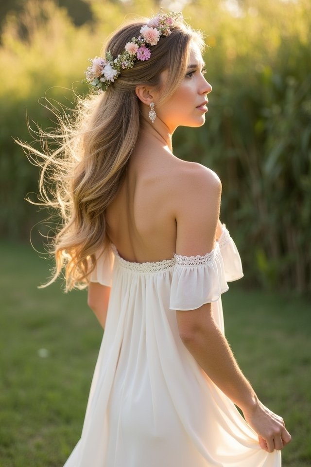 romantic off the shoulder elegance