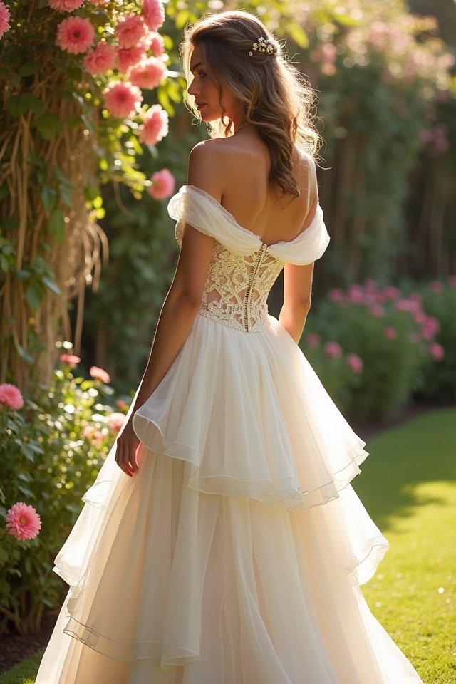 romantic off the shoulder ruffles