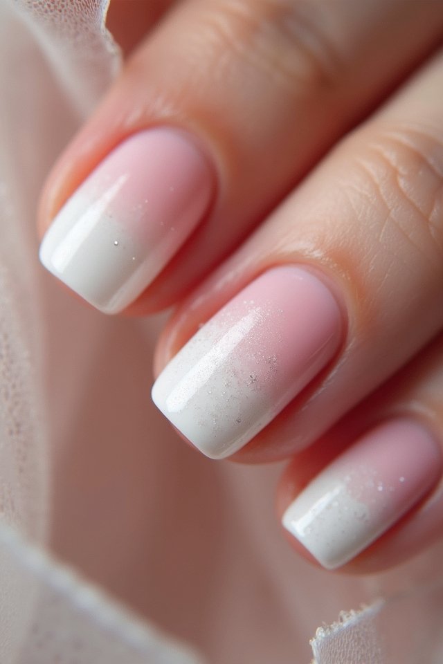 romantic ombre bridal nails