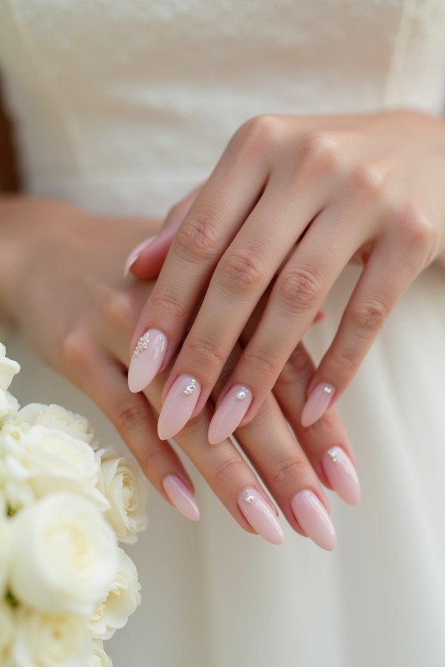romantic ombre bridal nails