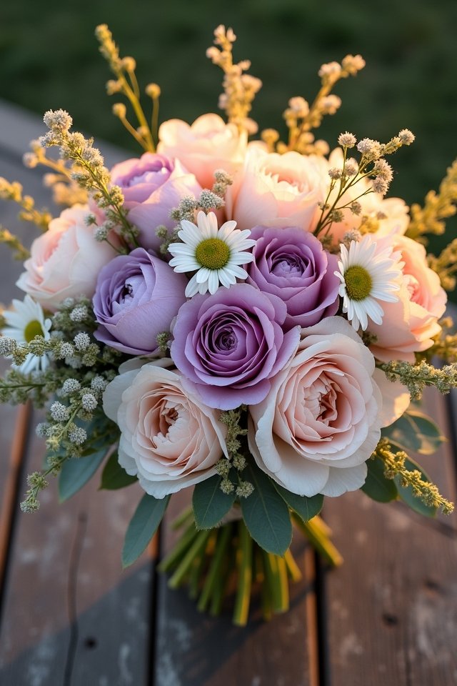 romantic pastel wildflower bouquet
