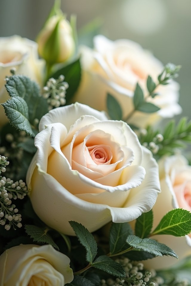 romantic rose and greenery