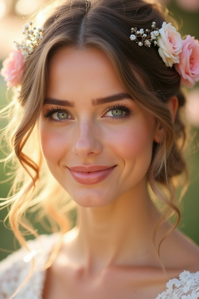 romantic rose bridal beauty