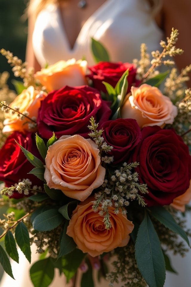 romantic rose wedding bouquet